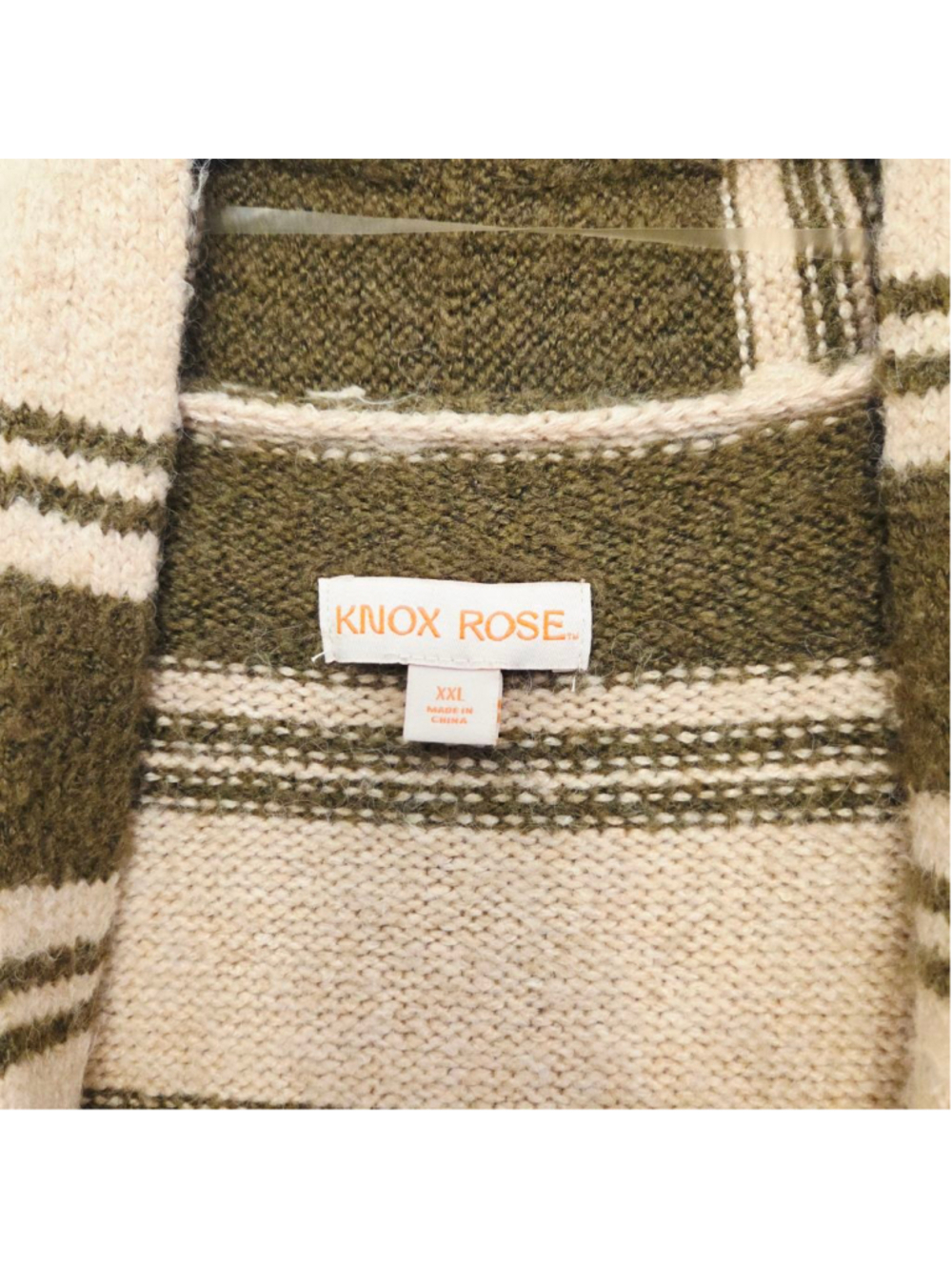 Knox Rose long cardigan with pockets olive/beige size XXL - Picture 5 of 6